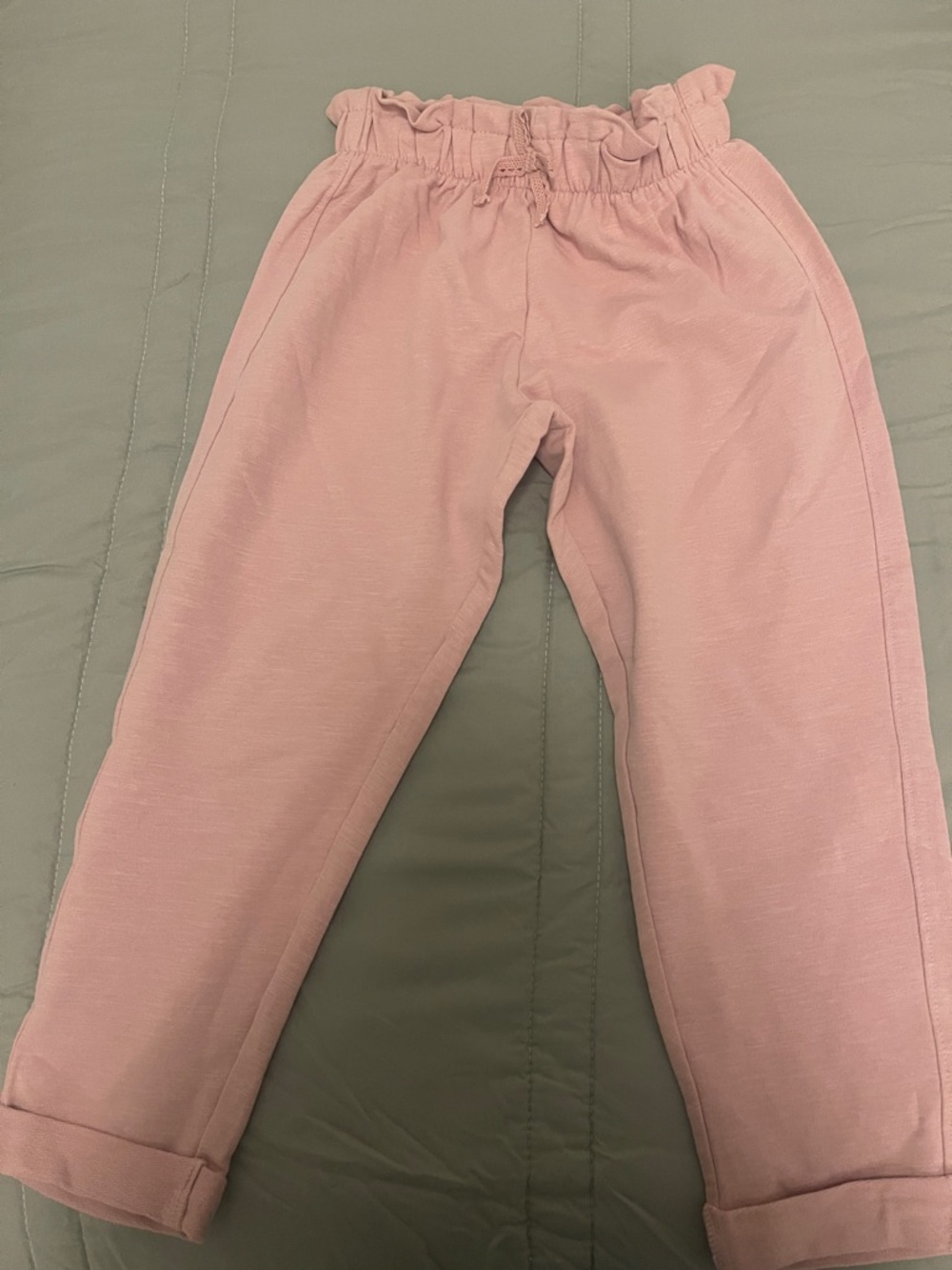 Zara Light Pink Ruffle-Waist Casual Trousers